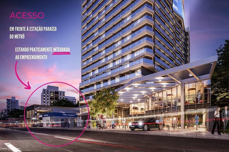 Studio moderno na regiao da Paulista- Faça td a pé