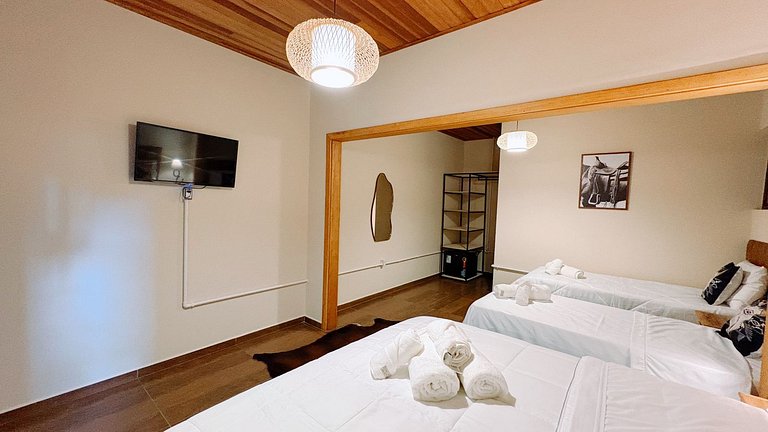 Experiência em celeiro com cavalos à porta