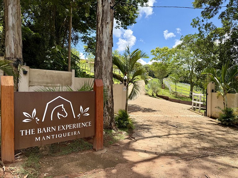 Experiência em celeiro com cavalos à porta